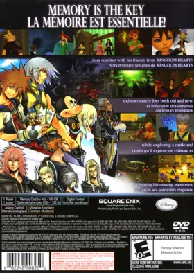 Kingdom Hearts - Re-Chain of Memories box cover back